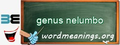 WordMeaning blackboard for genus nelumbo